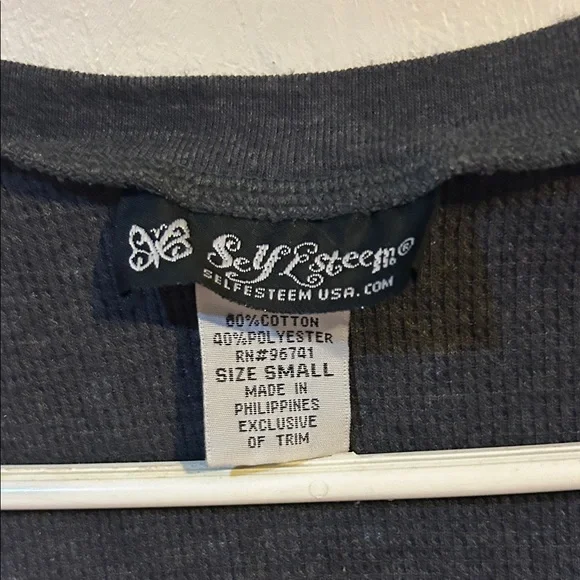 Y2K Waffle Cap Sleeve Emo Dark Gray Blue Star Pattern Top - Picture 2 of 6